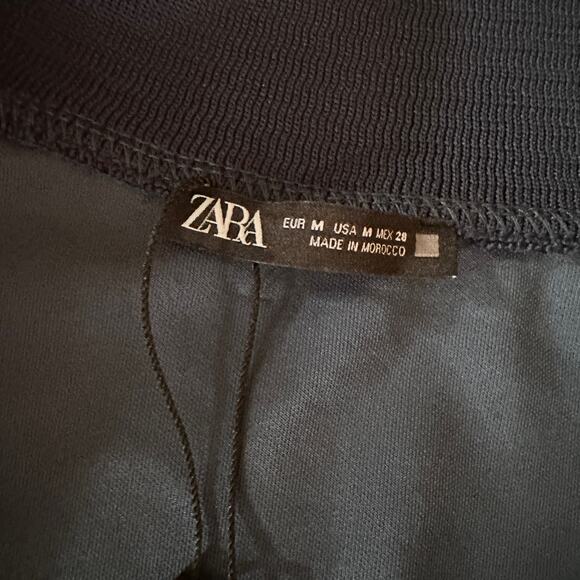 ZARA | Women's Full Zip Retro Jacket NEW Size Medium Blue Petrol Varsity Track - Picture 8 of 14